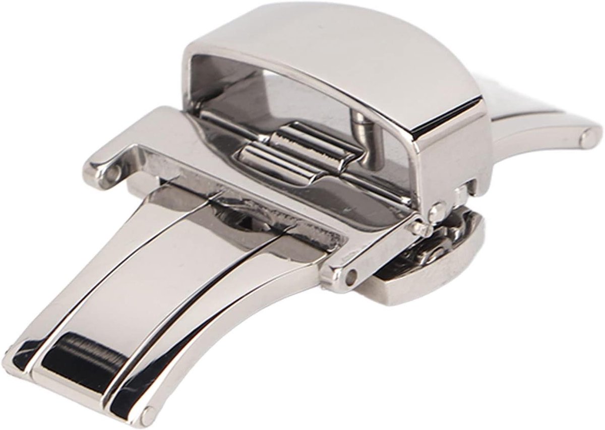 TTGoods - Ergonomische roestvrijstalen vouwhorlogeband met zilveren gespsluiting. Perfect voor horlogemakers thuis.