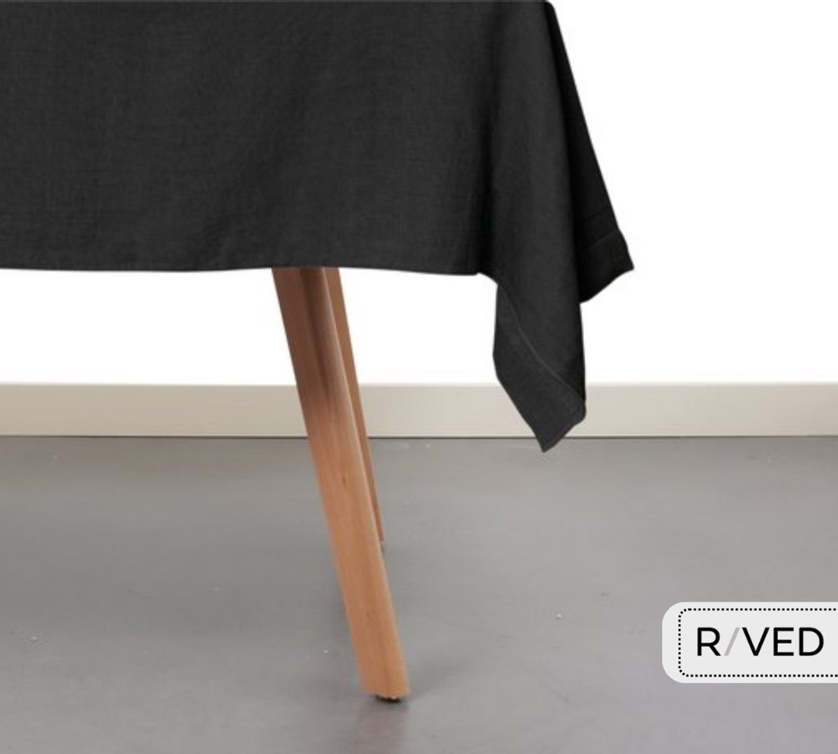 Raved Tafelkleed Elof 140 cm x 200 cm - Zwart - Katoen - Uitwasbaar