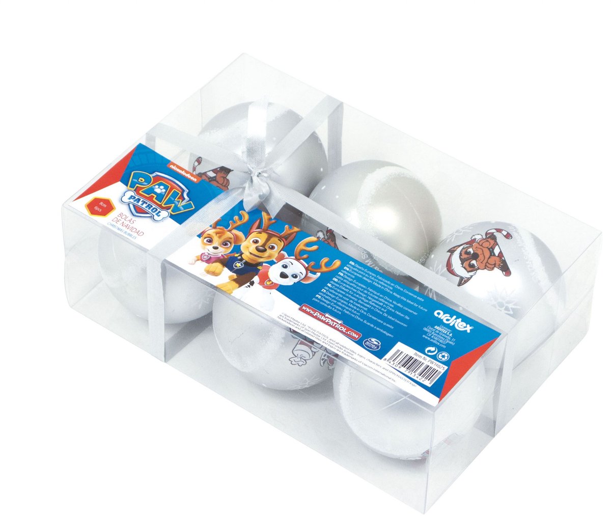 Kerstbal The Paw Patrol Friendship Zilverkleurig Plastic Ø 8 cm