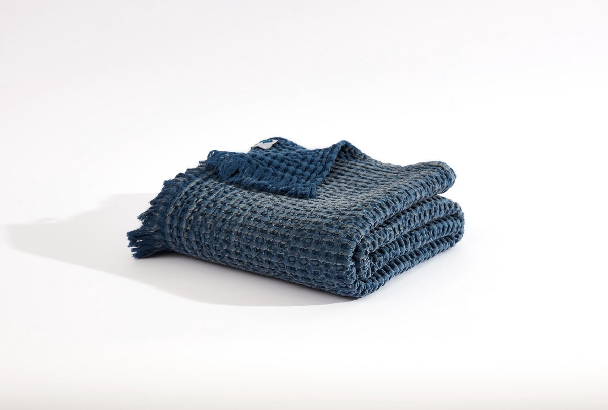 Merkloze Katoenen Bedsprei 125x200cm met franjes