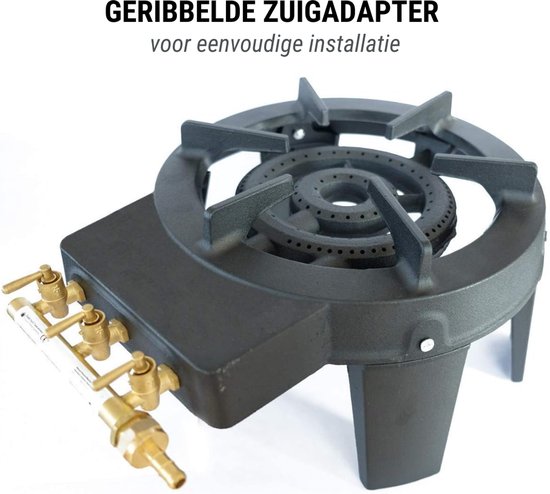 VIN® Wokbrander - Kookbrander - Wok Brander - Met Regelaar - Propaan/Gas - Voor Buiten - Camping Kooktoestel - 4 Potige Gaskoker - Zwart van Merkloos — afbeelding 3
