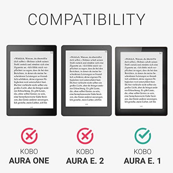 Flip Cover eReader Hoes Compatible met Kobo Aura Edition 1 - Met ...