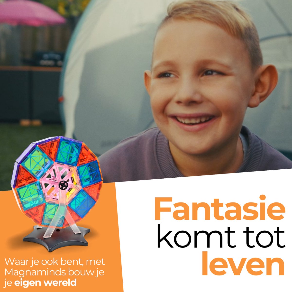 Magna Minds - Ferris wheel - Magnetic Tiles - Magnetisch Speelgoed - Constructie speelgoed - Magnetische tegels - Montessori speelgoed - Magnetic toys - Magnetische bouwstenen - Speelgoed Kinderen — afbeelding 8
