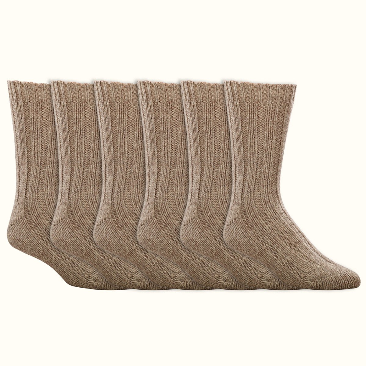 Wollen sokken | 100% Scheerwol | Dames en Heren | Kleur: Bruin | Diverse maten | 6 paar
