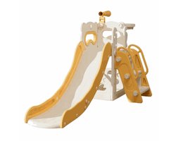 Speeltoestel Toren 3 in 1 Crème/ Geel met glijbaan OP=OP