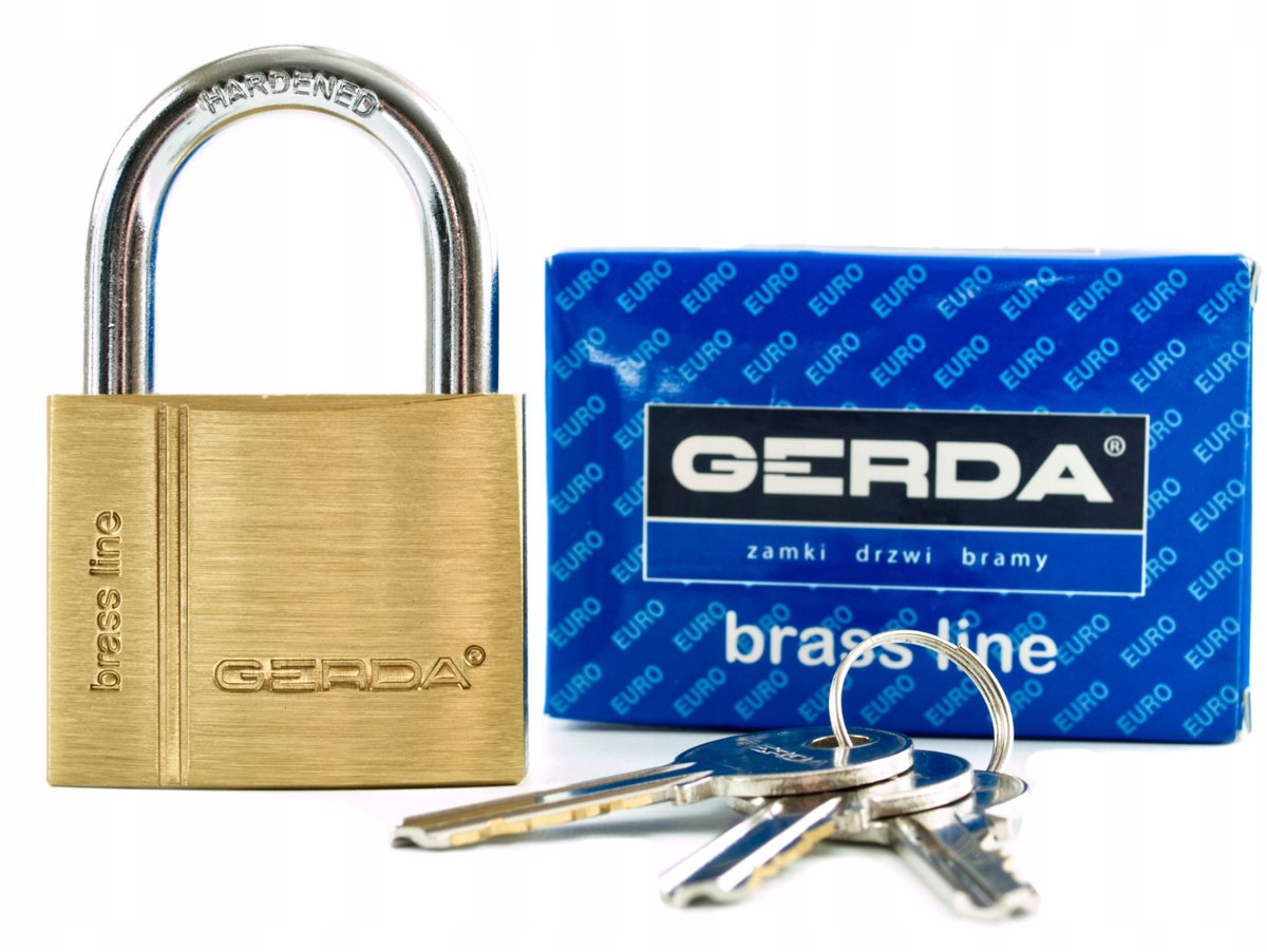 Gerda KMZ S30 Messing Hangslot - 30mm, 3 Sleutels, Weerbestendig