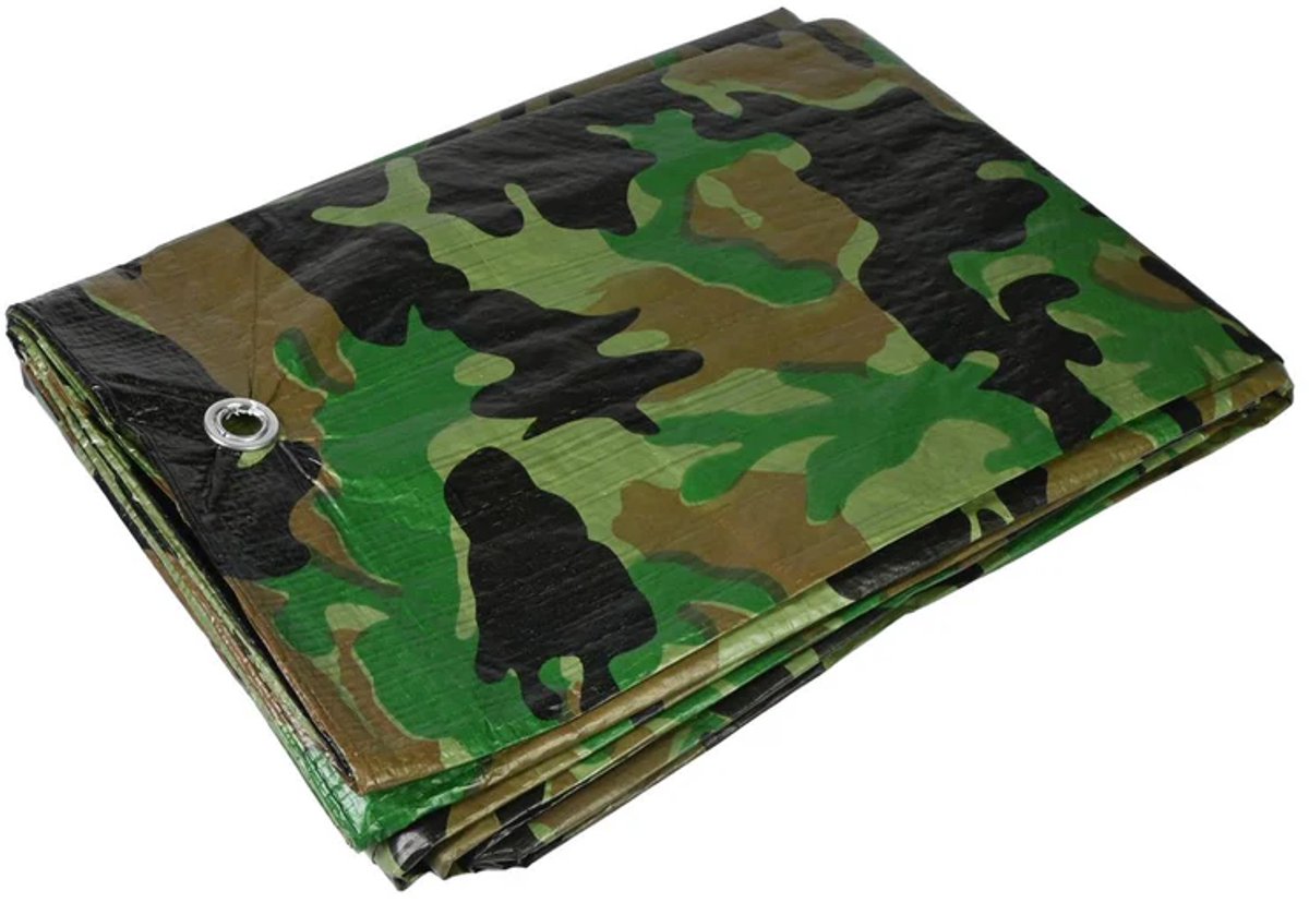 Afdekzeil - dekzeil- camouflage – 2x3 mtr - met zeilogen - army