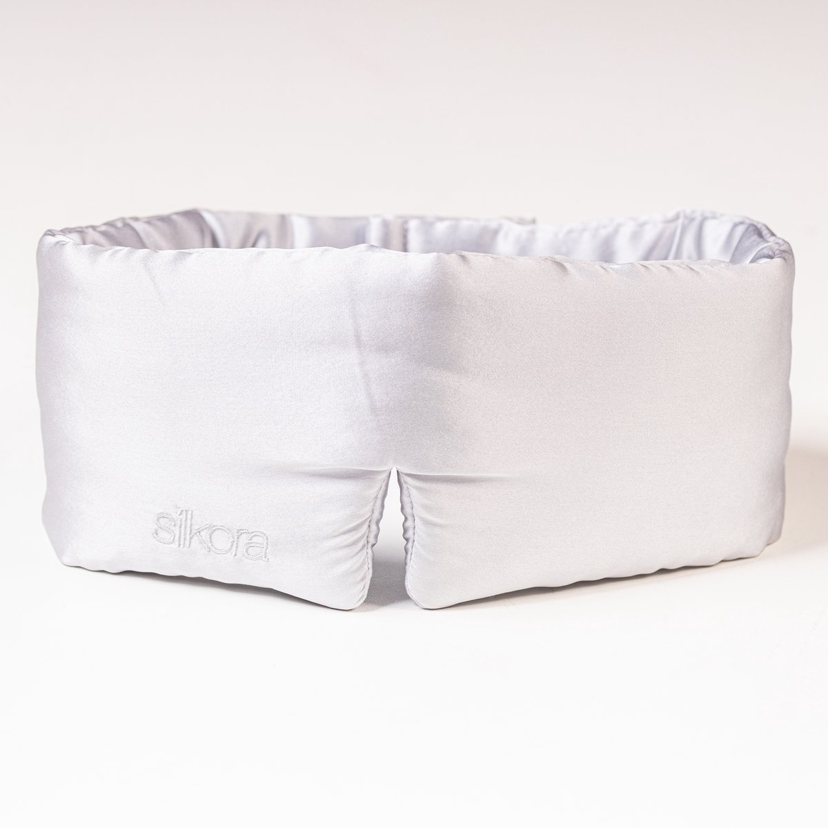 Silkora Premium Silk Deep Sleep Mask - Zijden Slaapmasker - 22 Momme 100% Moerbeizijde - Oogmasker Slaap voor Mannen & Vrouwen - Zilvergrijs