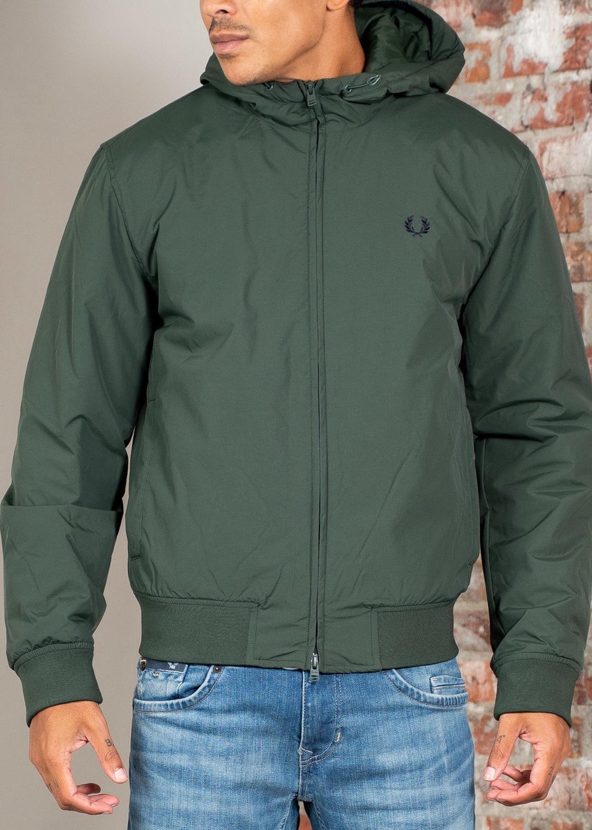 Fred Perry Hooded brentham jacket court Groen