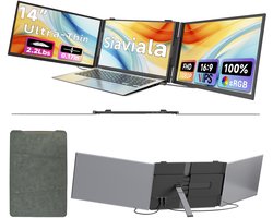 Siaviala S8 Pro 14" Portable Monitor | 1kg Ultralicht | 180° Kantelbaar | 100W Omgekeerd Opladen | Dual Speakers | Plug & Play | 300% Efficiëntie | Inclusief Alle Kabels