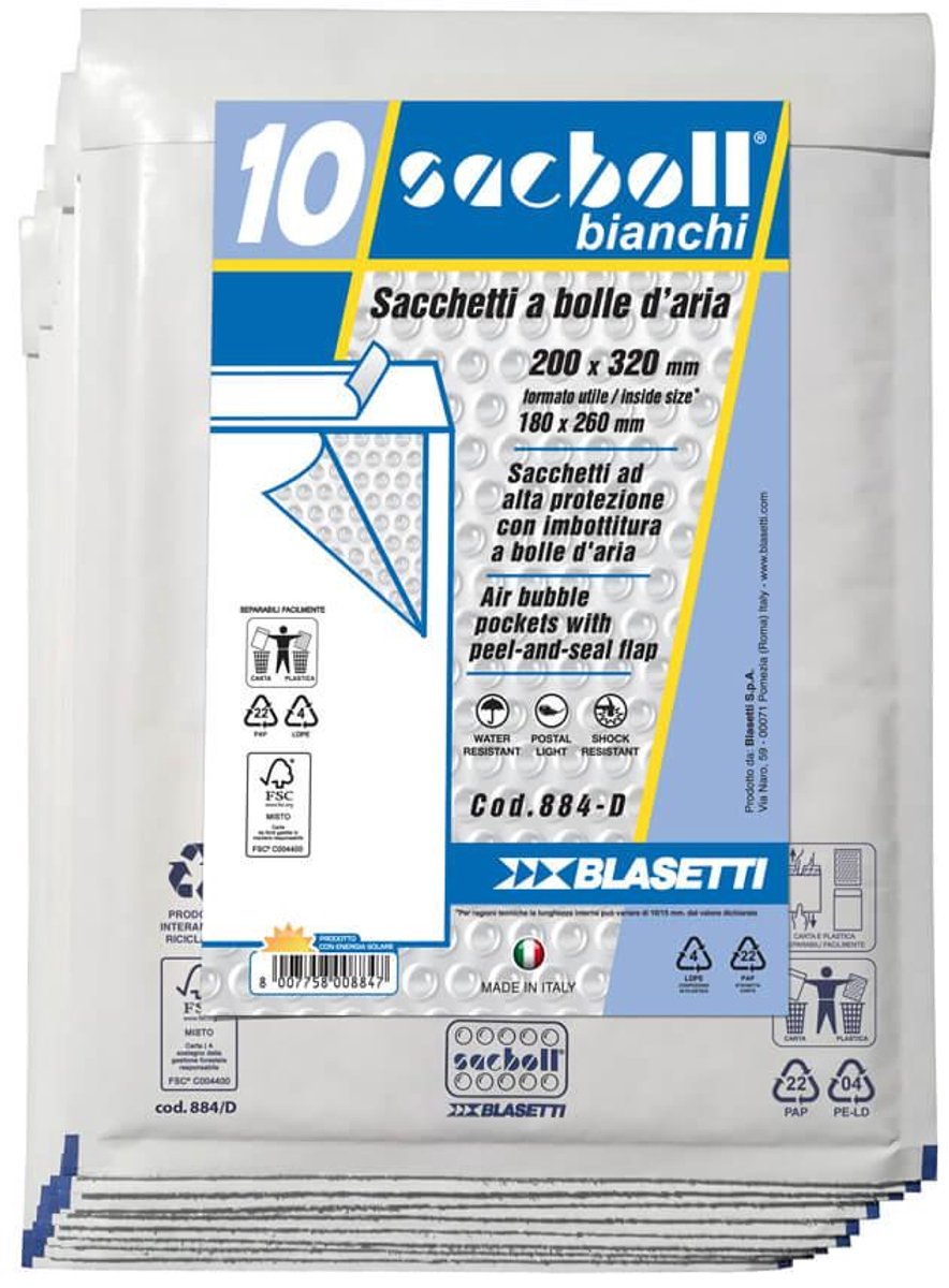 Blasetti Sacboll Bianchi envelop Wit 10 stuk(s)