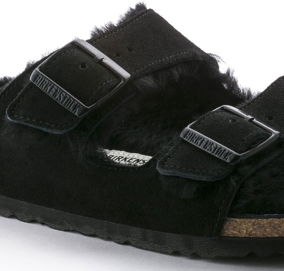 Birkenstock Arizona Shearling Slippers Narrow-fit Zwart