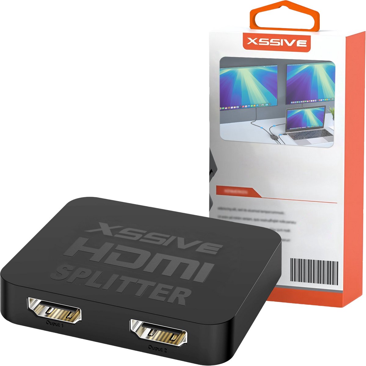 Xssive HDMI Splitter 1 in 2 uit 4K 30 Hz Zwart