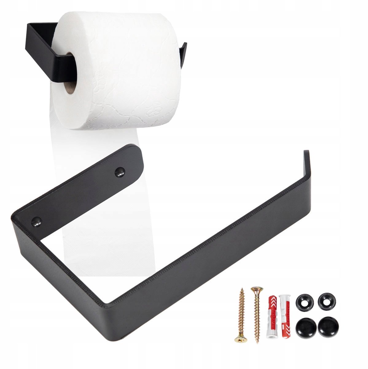 Merkloos Zwart Metalen Wandhouder Toiletpapier - Industrieel Loft Design