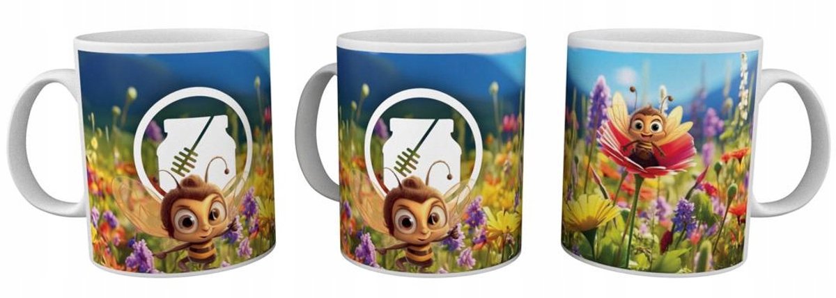 Koffiemok met Bijenmotief - "Sprookjesbij" - 330ml