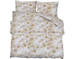 Dekbedovertrekset | Beddengoed 260x240 cm katoen wit en bruin