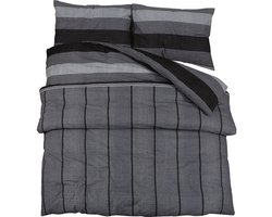 Dekbedovertrekset | Beddengoed 200x220 cm katoen donkergrijs