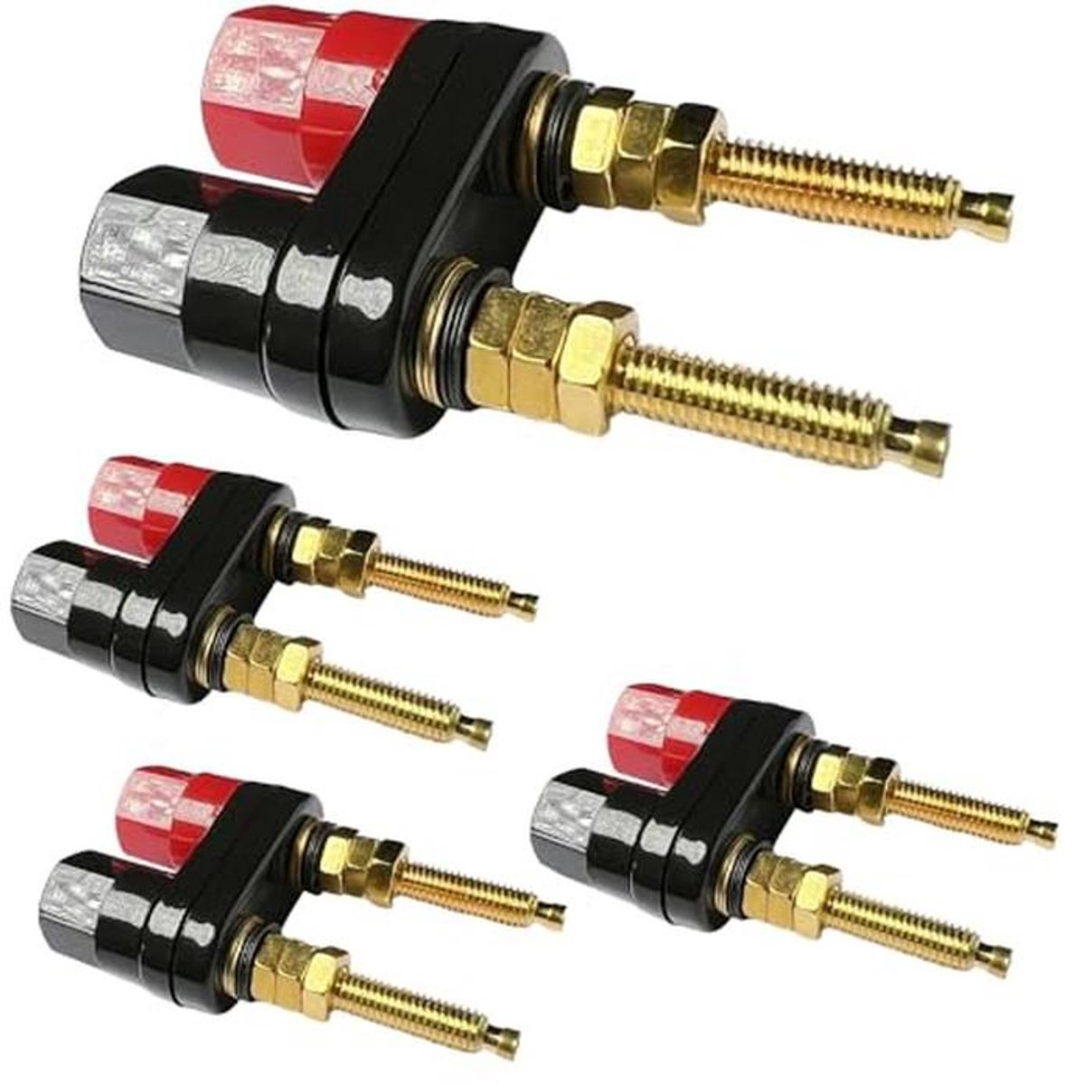 4 stuks Luidsprekerterminal Aansluitingen voor Banaanstekker - 2-Weg AMP Terminal voor Audio