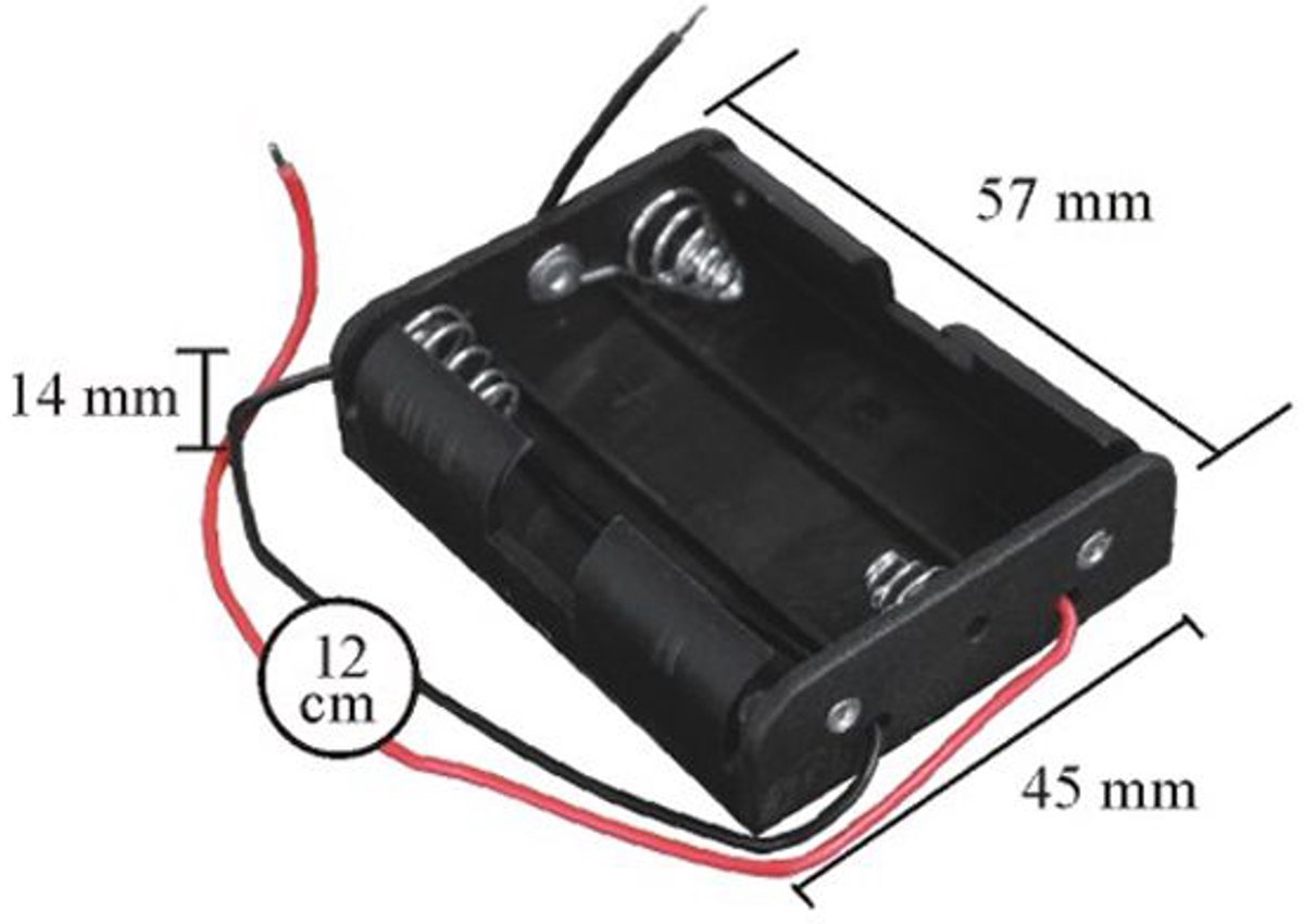 10x Batterijhouder AA – Voor 3 AA batterijen – Met 12 cm draad – 10 stuks – Zwart - 10 Stuks [05344]