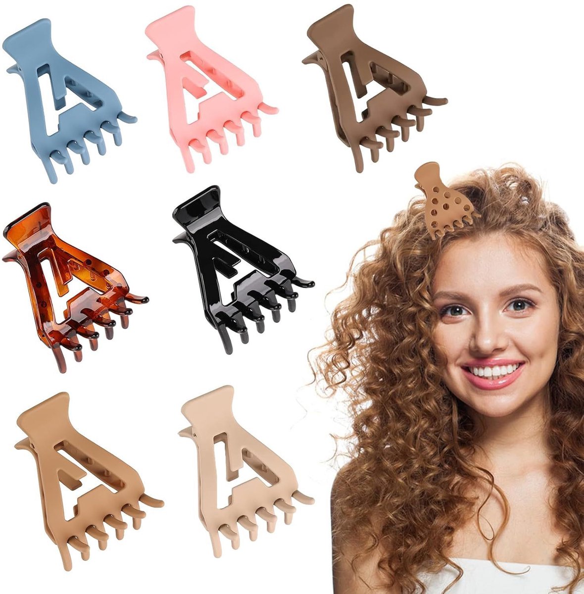 7 stuks Plastic klem, haarpam, top klem, schattige haarpam, haai klem, haarpas, driehoek