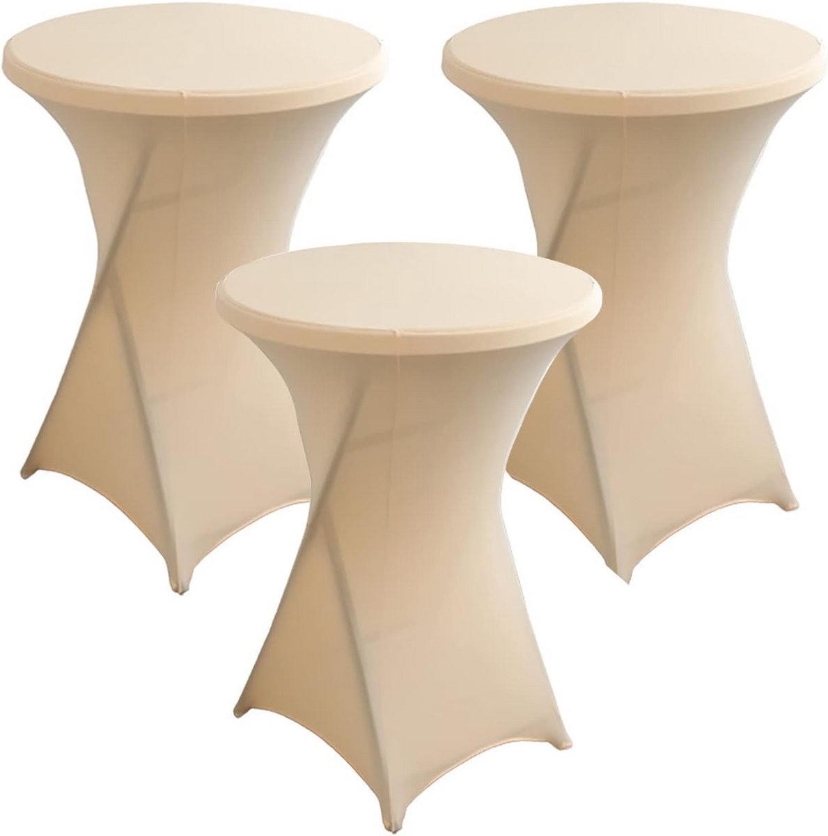 Set van 3 Stretch Tafelhoezen voor Bistrotafels Ø 60 & 80 cm - Wasbaar en Strakke Pasvorm