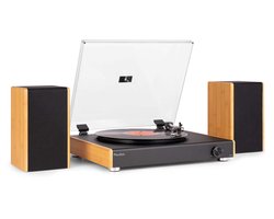 Retro Platenspeler - Audizio RP335BB - Platenspeler met boxen - Bluetooth - Voor alle LP’s - Bamboe