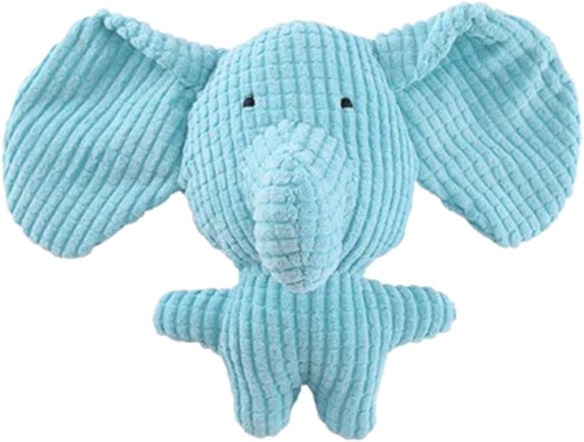 Honden Speelgoed Pluche Konijn Pluche Olifant - Pieps Geluid - Schattig Leuk Puppy Kauw Speelgoed - Blauw