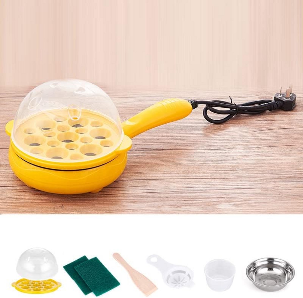 Multifunctionele 2-in-1 Eierkoker met Panfunctie | Automatische Uitschakeling | Snel & Eenvoudig