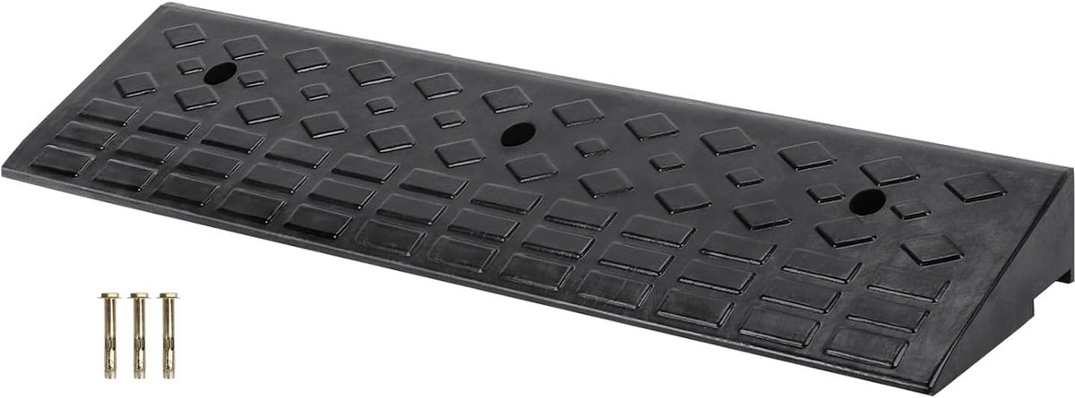 Stevige Rubberen Oprijplaat voor Stoepranden - Antislip en Weerbestendig