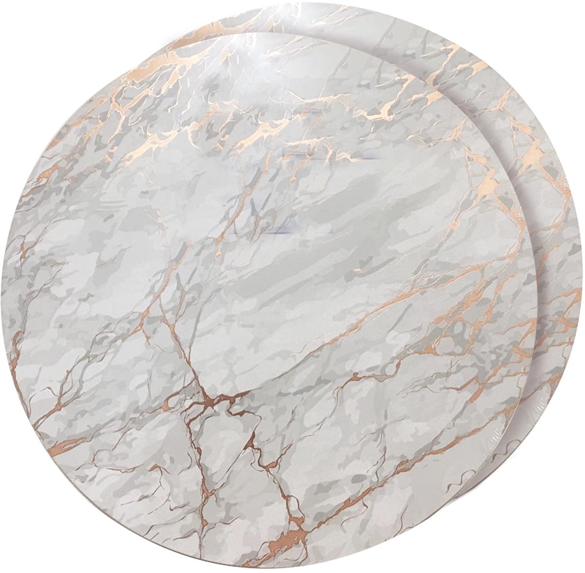 Unyqoos® Stijlvolle ronde placemats van kurk en marmer voor elke tafelsetting, 2 stuks