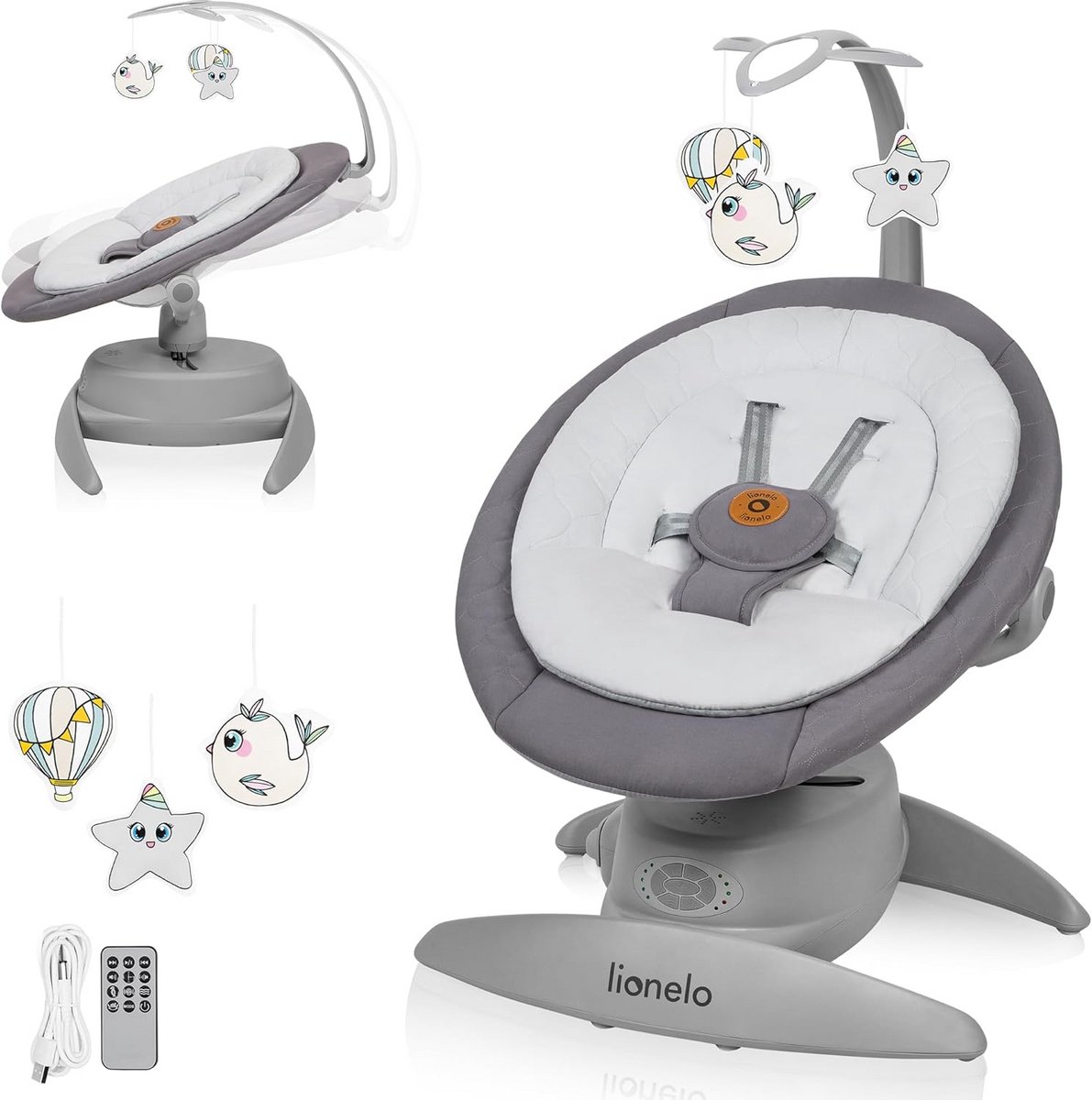 Ergonomische Baby Schommelstoel 360° Verstelbaar met 5 Snelheden en Melodieën