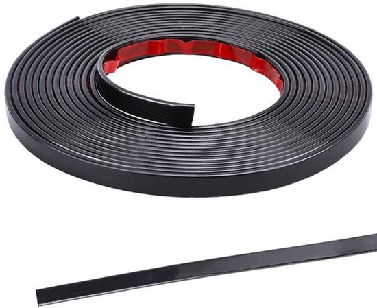 Foto: Flexibele plakplint zachte plint lengte 5 m breedte 8 cm zelfklevende plint pvc plint vochtbestendige hoeklijst gegroefde muurplint waterdicht flexibele plint sierlijst voor wand vloer woonkamer slaapkamer keuken zwart