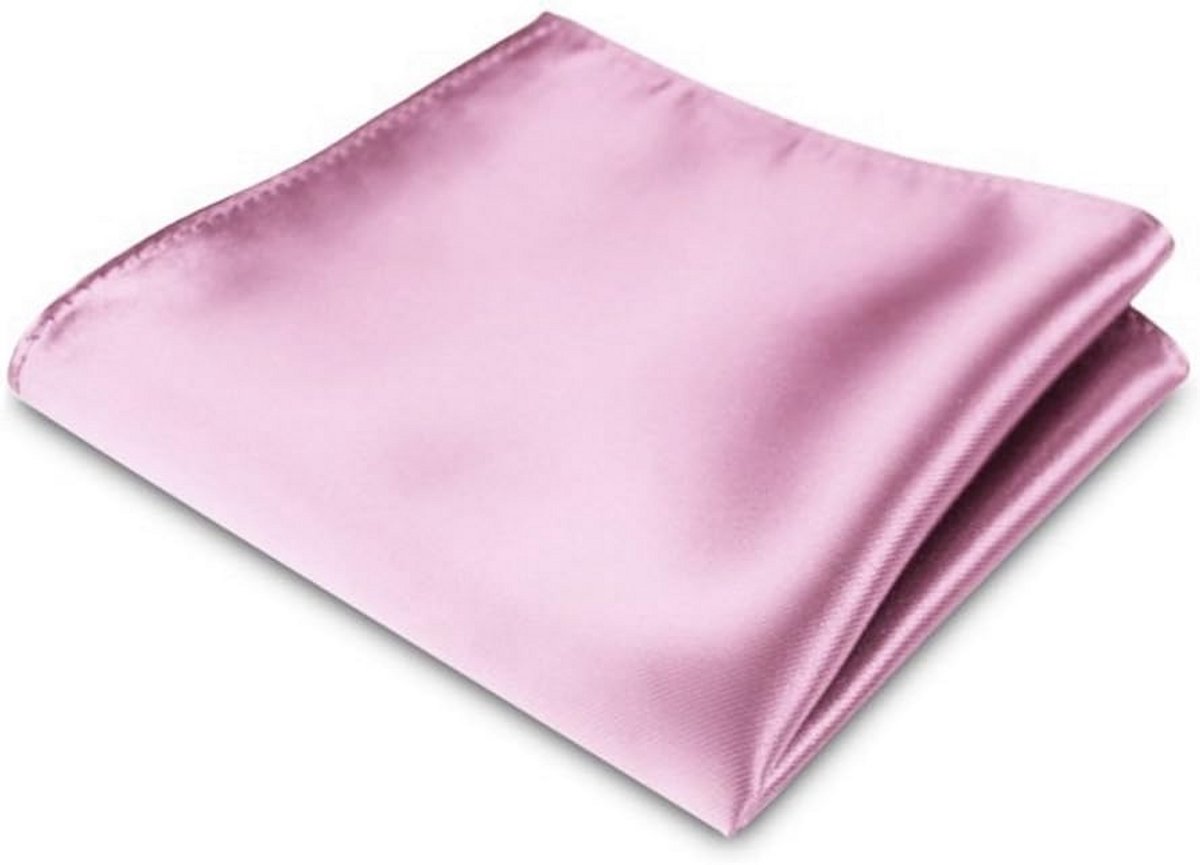 Roze Satijnen Zakdoek - Elegant Accessoire voor Heren en Dames - 22x22 cm