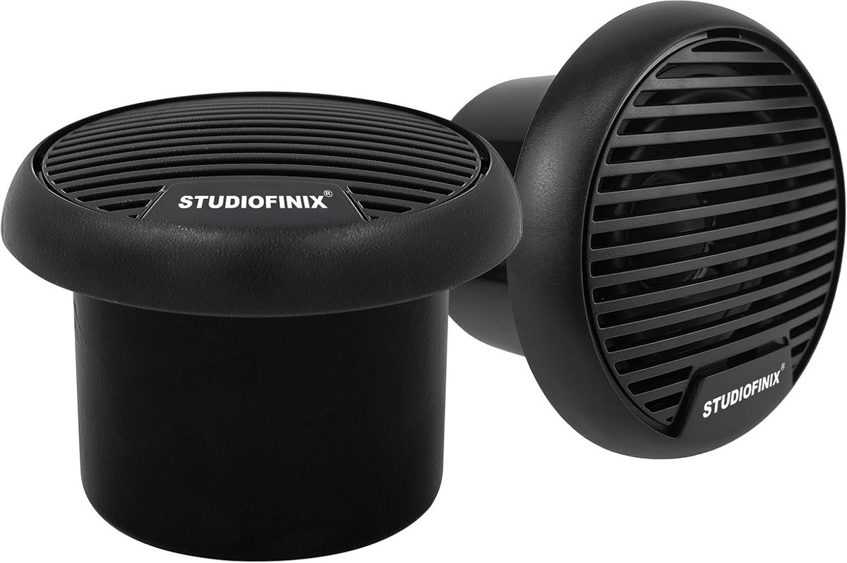 Waterdichte Set van 2 Coaxiale Buitenboord Speakers voor Marine, Auto, Caravan en Voertuigen (3 Inch, Zwart)