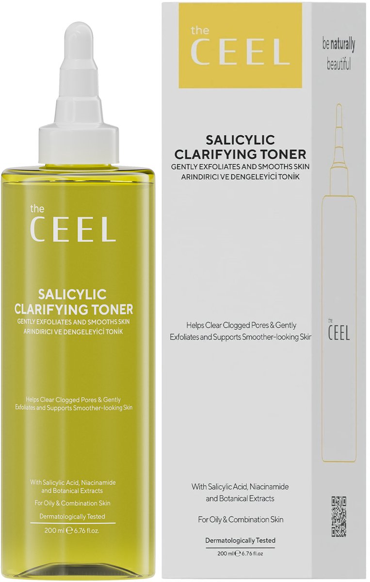 The CEEL Salicylzuur Tonic - Reinigende tonic voor vette en acnegevoelige huid - Toner voor gezicht met niacinamide, zink PCA & citroenzuur - 200 ml