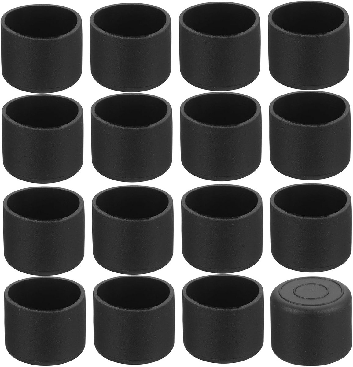 56x Zwarte Stoelpootdoppen 22mm PVC – Antislip Vloerbeschermers voor Tafels en Stoelen