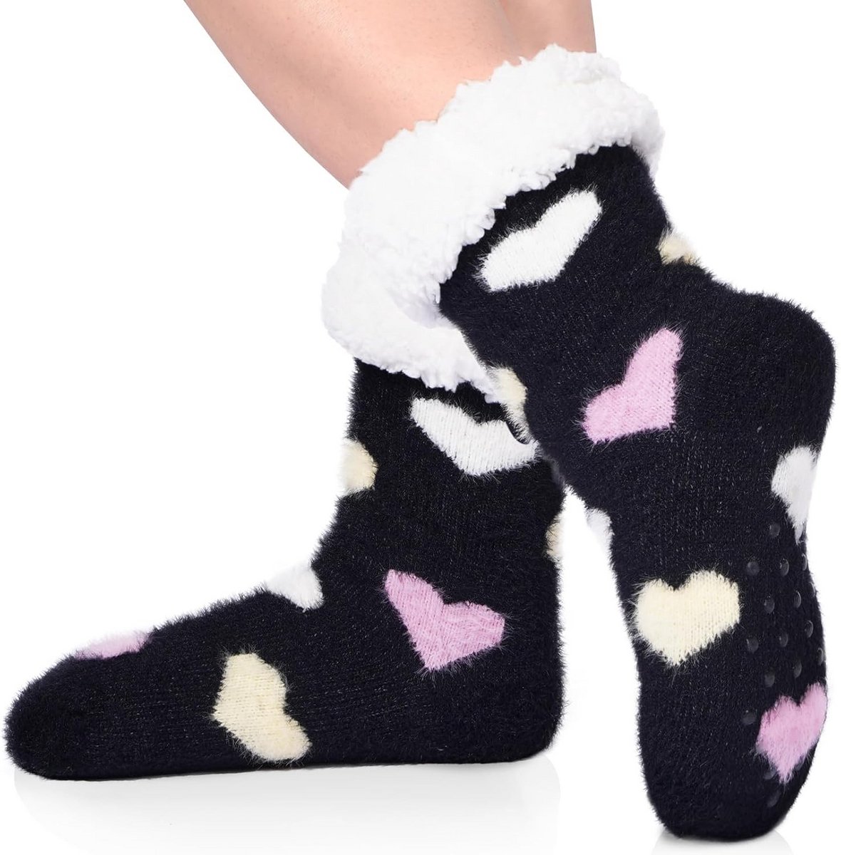 Dames Warme Fluffy Huissokken met Antislip voor Winter