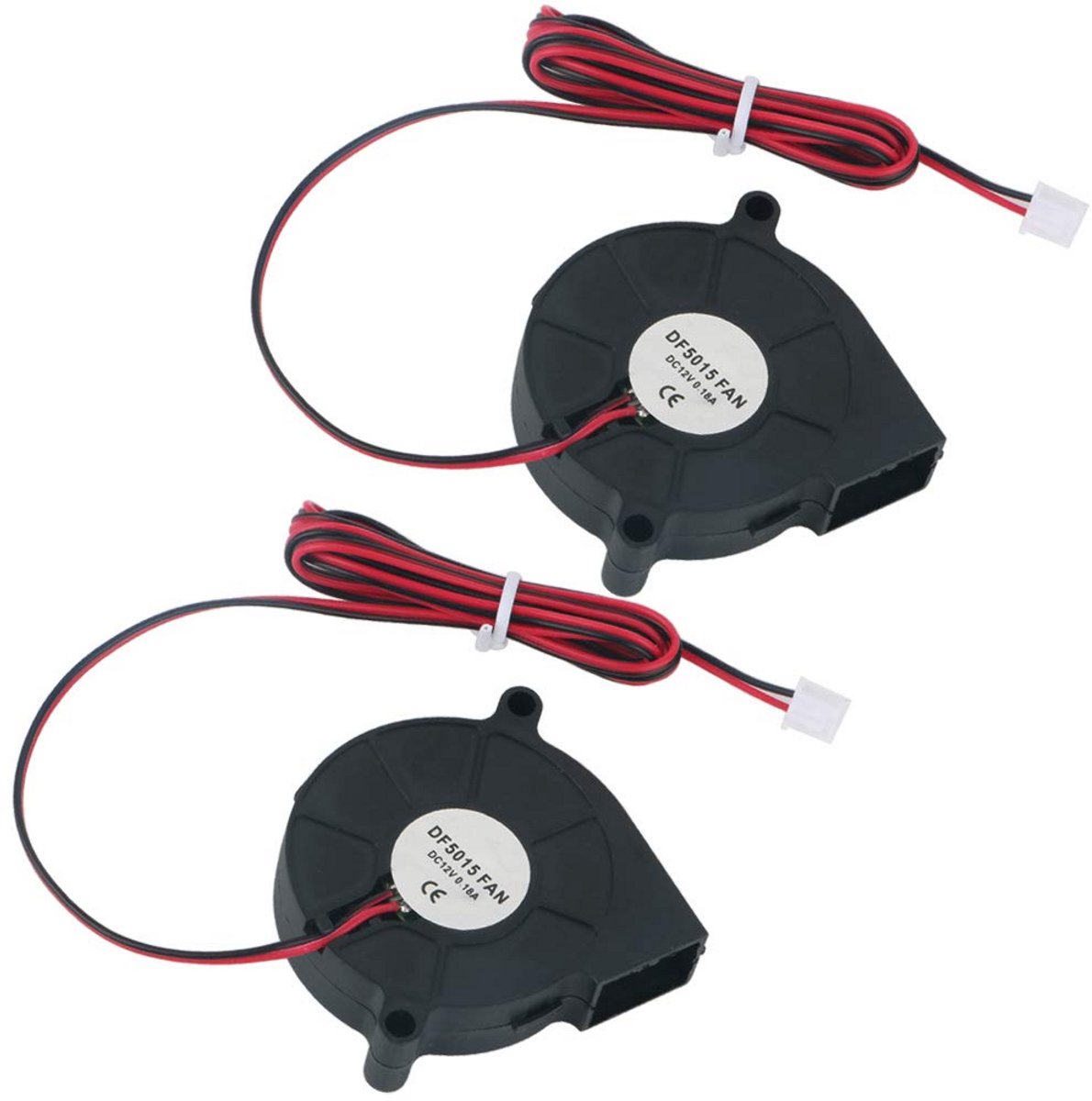 Set van 2 DC 12V Borstelloze Koelventilator 50x50x15mm voor 3D-Printer Accessoires