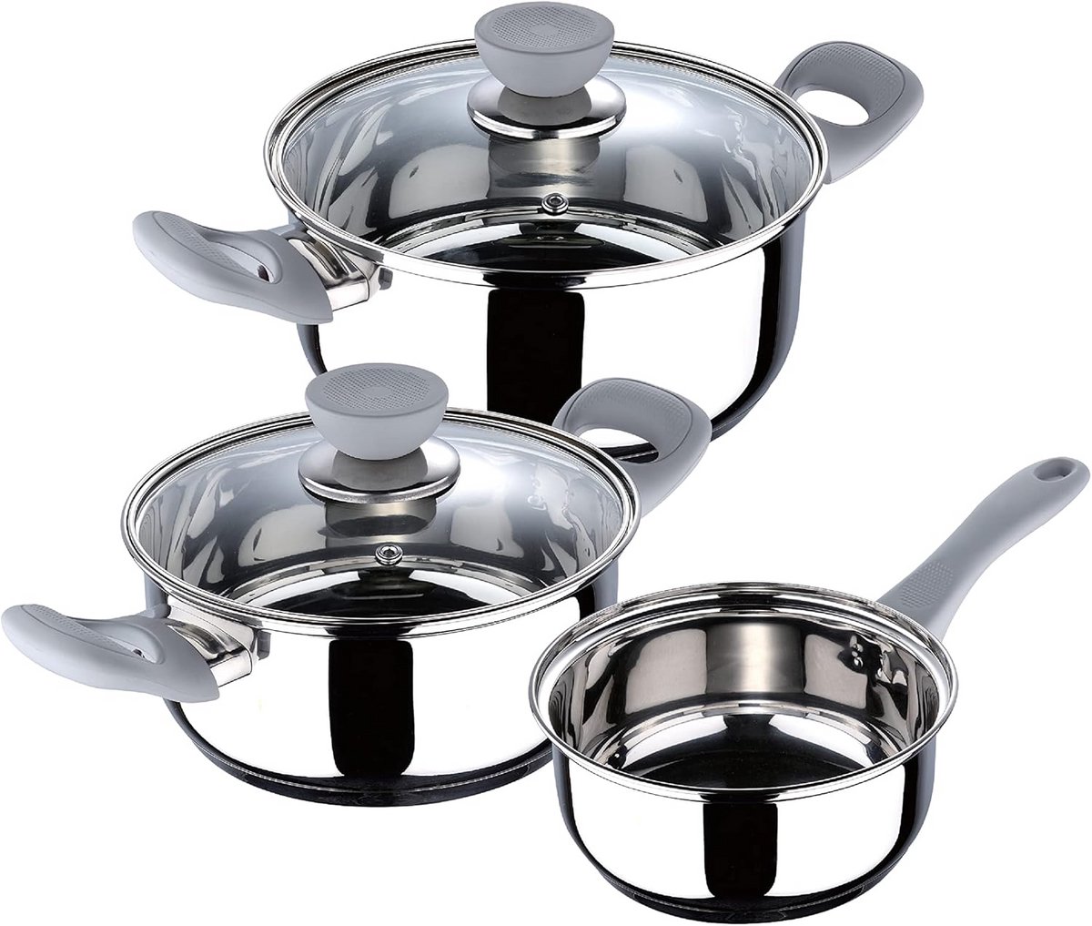 5-delige RVS Kookpannenset met Deksel en Steelpan