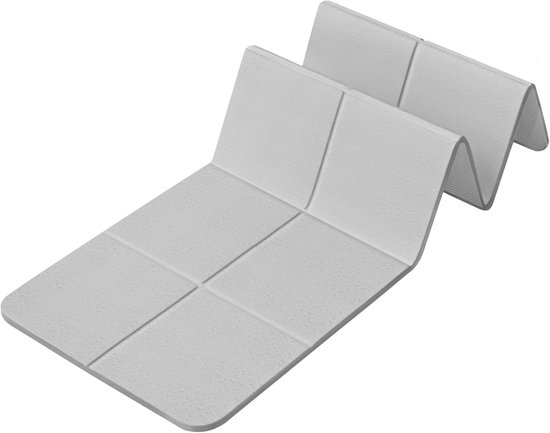 Yogamat - Slaapmat - Opvouwbaar- 72 inch x 32 inch x 0,32 inch - TPE - Geschikt voor reizen, fitness en buitengebruik - Pilatesmat - Unisex - Groot en draagbaar - 183 x 80 x 0,8 cm - Grijs