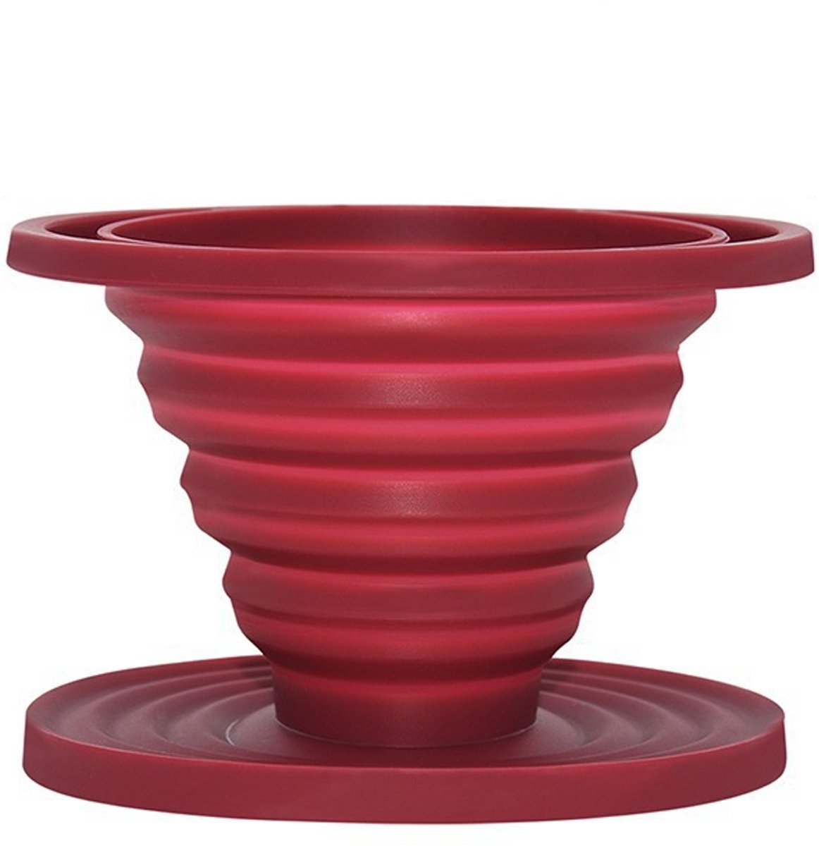 Opvouwbare siliconen koffie filter rood