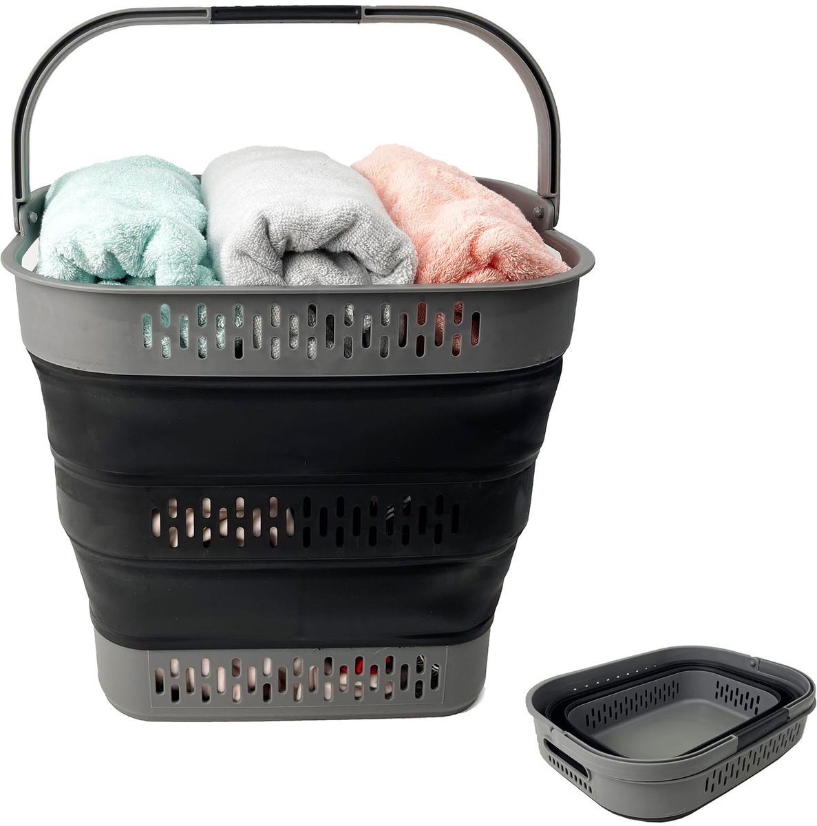 Unyqoos® Opvouwbare wasmand van 38 liter met stevige handgrepen en ventilatie