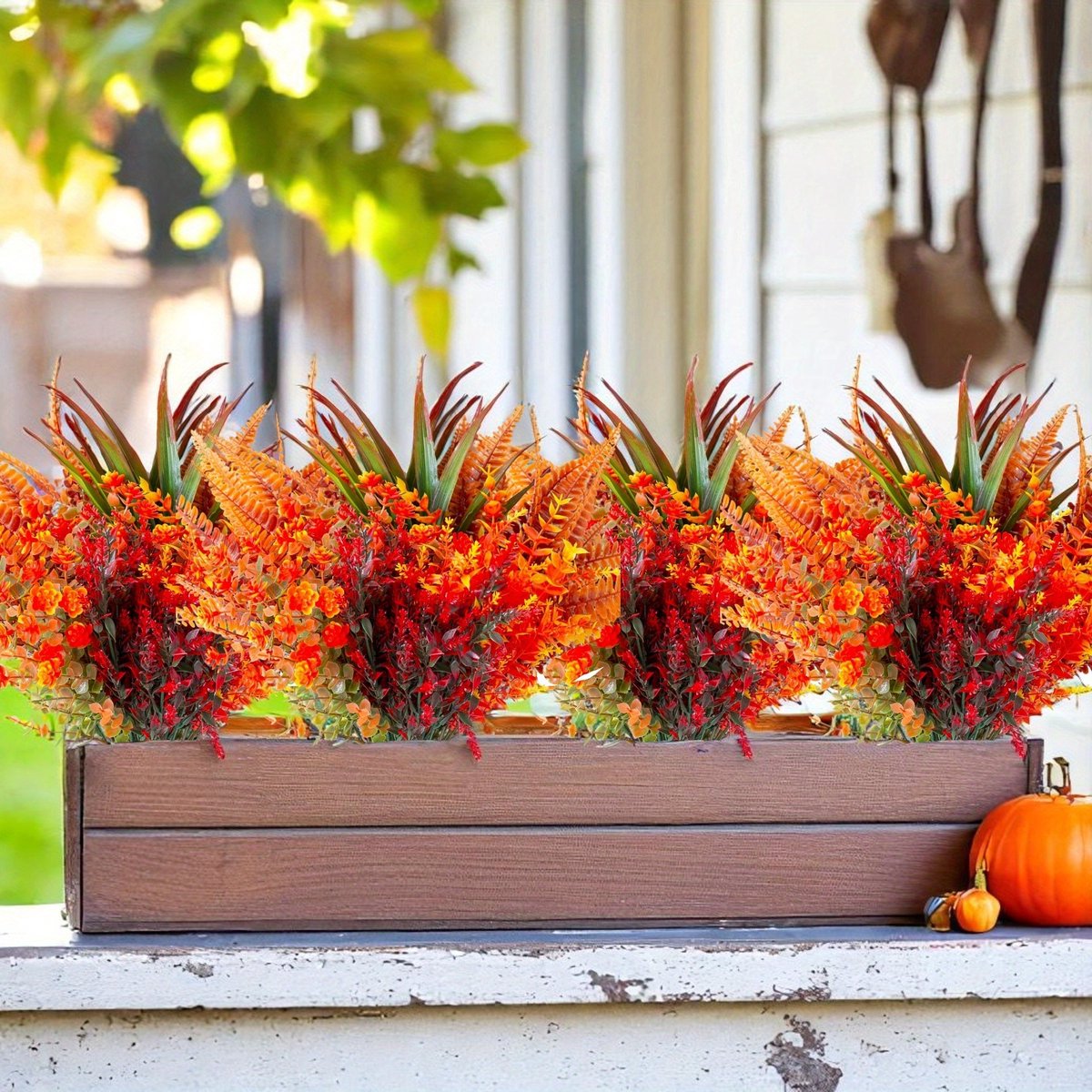 9-delige herfstkunstbloemset - UV-bestendige kunstcamelia-plantenset voor binnen- en terrasdecoratie - Seizoensgebonden woonaccessoires voor housewarming, herfst, Kerstmis, Halloween, Pasen, Thanksgiving en Valentijnsdag — cadeau in Cadeau-ideeën - foto 3