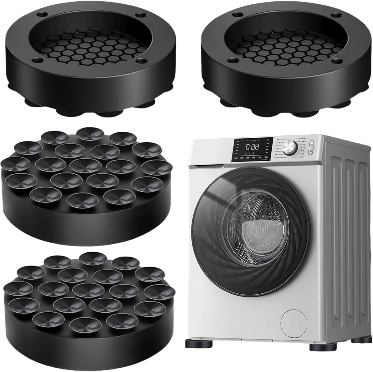 Set van 4 Universele Antislip Schokdempers voor Wasmachine en Droger