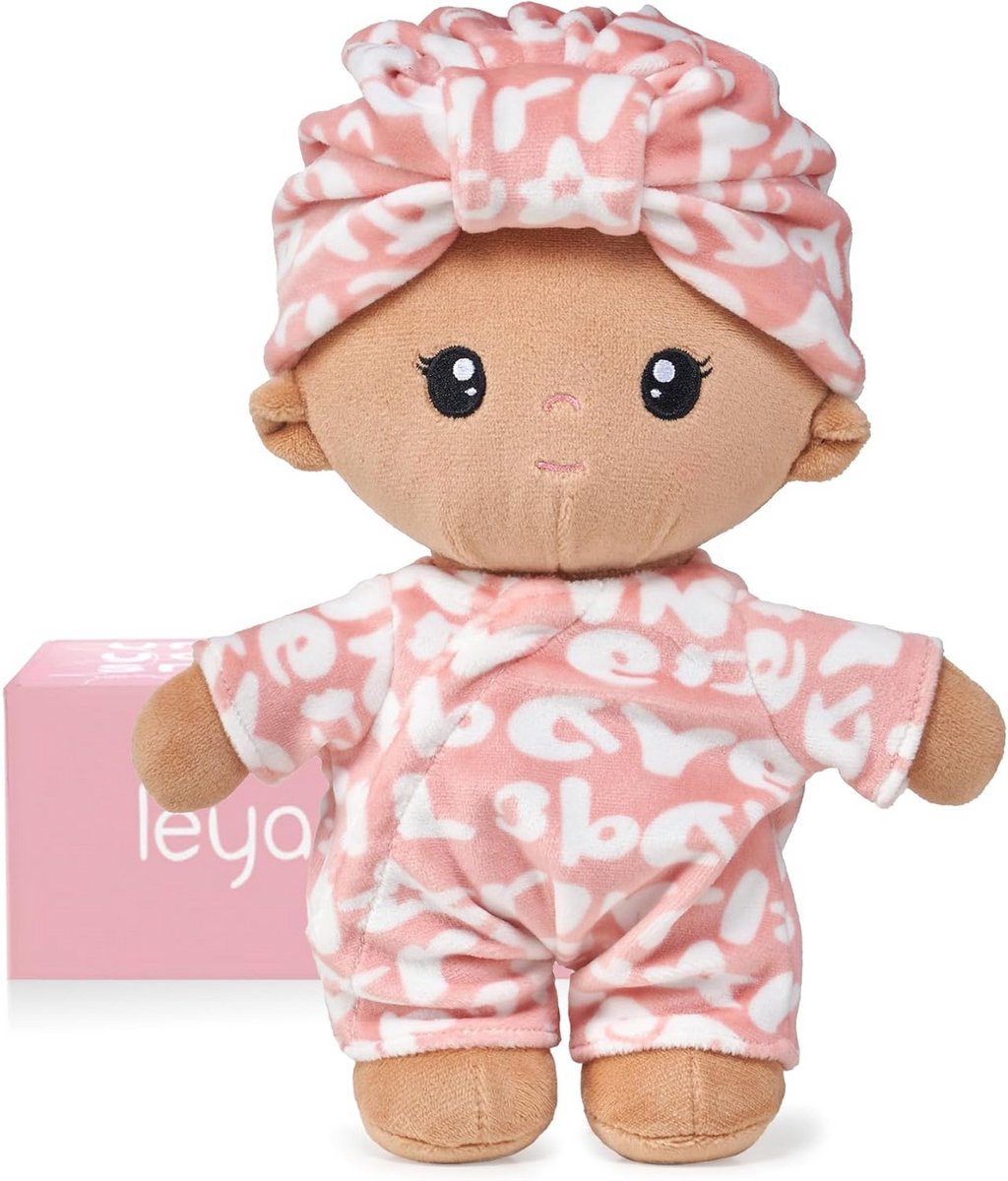 Zachte Babypop Stoffen Knuffelpop voor Peuters en Baby Meisjes (23 cm)