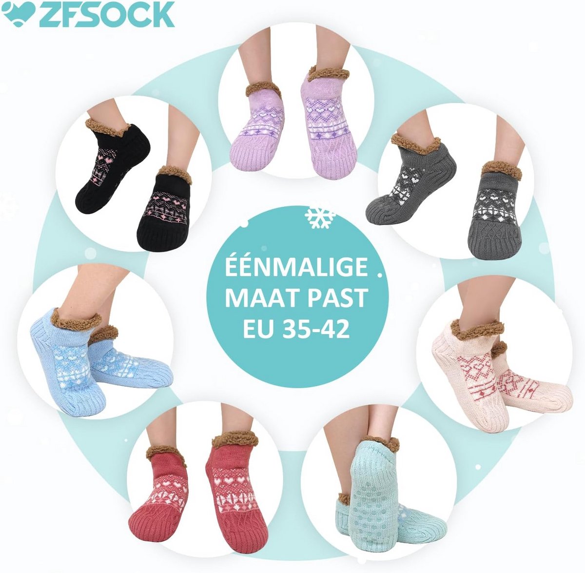 Warme Huissokken Dames met Antislip & Zachte Voering - Comfortabele Winter Sokken voor Binnen — cadeau in Mode & Accessoires - foto 6