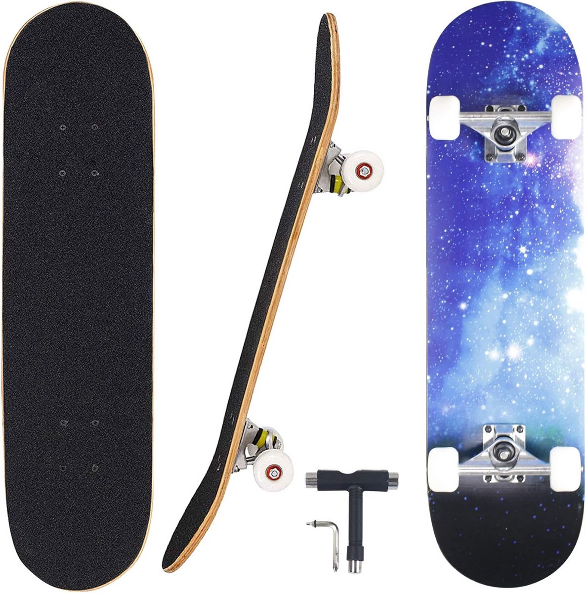 Pro Skateboard 31 Inch Compleet met 7 Lagen Esdoornhout voor Tieners Volwassenen