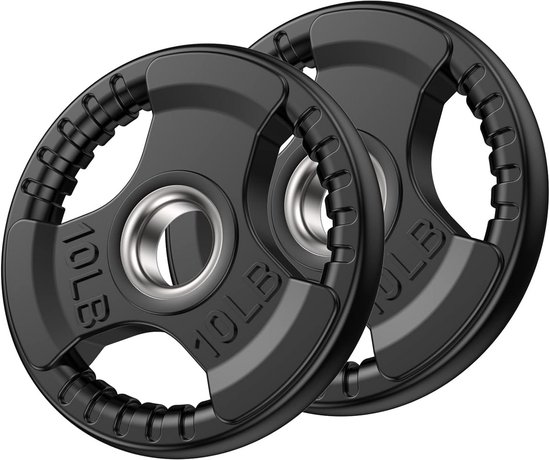 TREXO 20 kg belasting 40 cm diameter schijf met handgrepen gietijzer gecoat voor lange halters duurzame ergonomische schijf fitness krachttraining Crossfit RW20