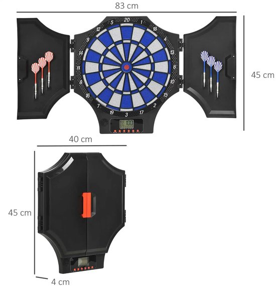 Benelux Select Elektronisch Dartbord - Dartsbord - Electronisch Dartbord - Tot 8 Spelers - Soft Tip - 31 Spellen - 83 x 45 x 4 cm van benelux-select — afbeelding 3
