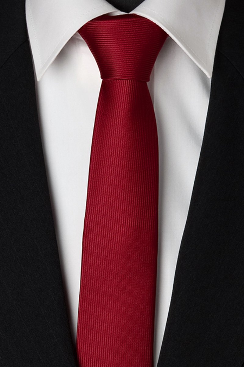 GREG Slim Fit Stropdas 6cm - Bordowy, Japan Stijl, Microvezel